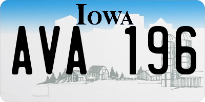 IA license plate AVA196