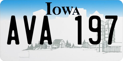 IA license plate AVA197
