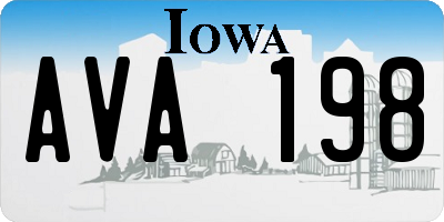 IA license plate AVA198
