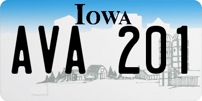 IA license plate AVA201