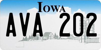 IA license plate AVA202