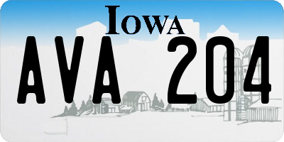 IA license plate AVA204