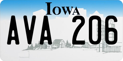 IA license plate AVA206