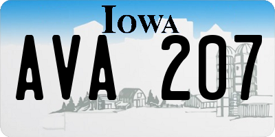 IA license plate AVA207