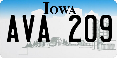 IA license plate AVA209