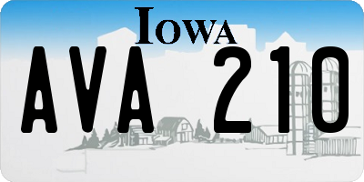 IA license plate AVA210
