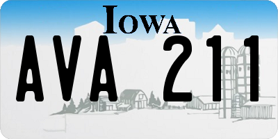 IA license plate AVA211