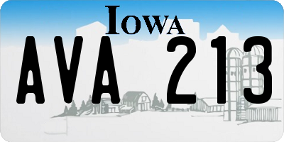 IA license plate AVA213