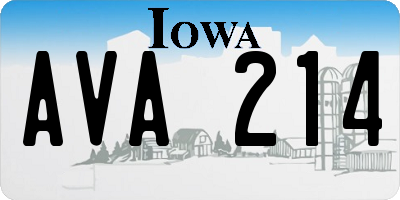 IA license plate AVA214