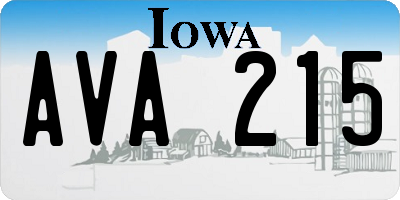 IA license plate AVA215