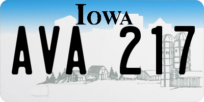 IA license plate AVA217