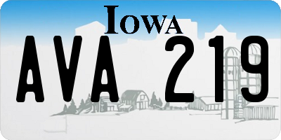 IA license plate AVA219
