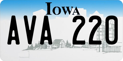 IA license plate AVA220