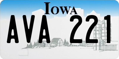 IA license plate AVA221