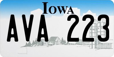 IA license plate AVA223