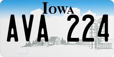 IA license plate AVA224