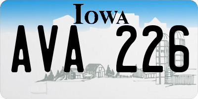 IA license plate AVA226