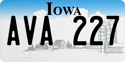 IA license plate AVA227