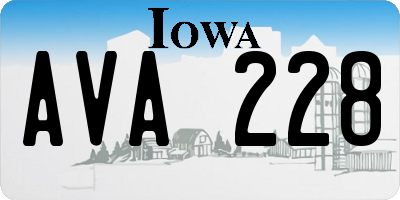 IA license plate AVA228