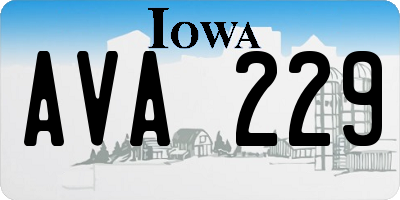 IA license plate AVA229