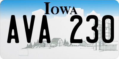 IA license plate AVA230
