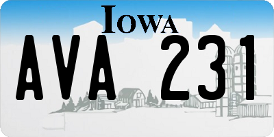 IA license plate AVA231