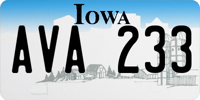 IA license plate AVA233