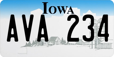 IA license plate AVA234