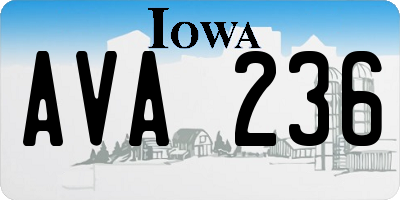 IA license plate AVA236