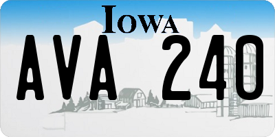 IA license plate AVA240