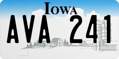 IA license plate AVA241