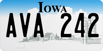 IA license plate AVA242