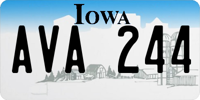 IA license plate AVA244