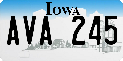 IA license plate AVA245