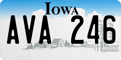 IA license plate AVA246