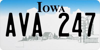 IA license plate AVA247