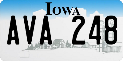 IA license plate AVA248