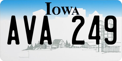 IA license plate AVA249