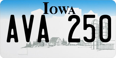 IA license plate AVA250
