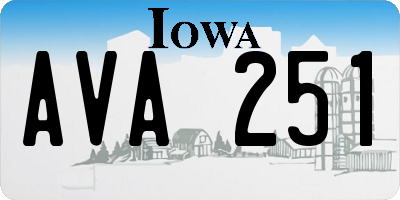 IA license plate AVA251