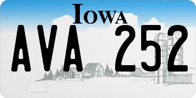 IA license plate AVA252