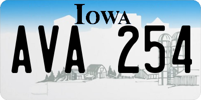 IA license plate AVA254