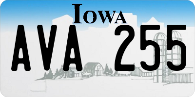 IA license plate AVA255
