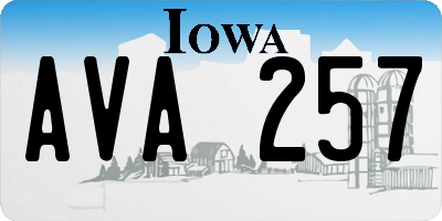 IA license plate AVA257
