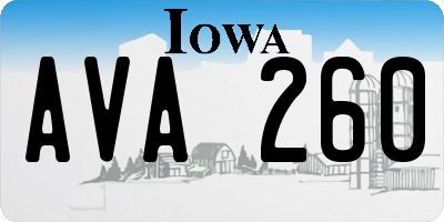 IA license plate AVA260