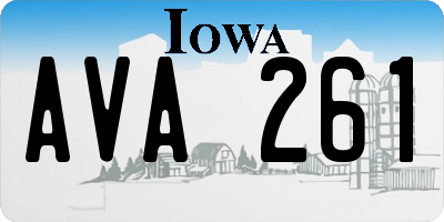 IA license plate AVA261
