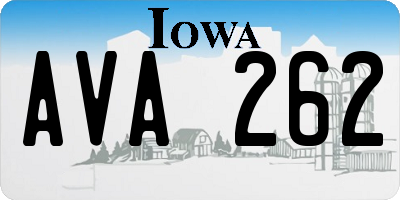 IA license plate AVA262