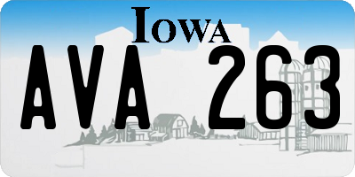 IA license plate AVA263
