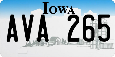 IA license plate AVA265