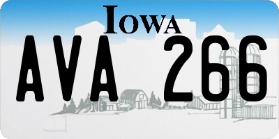 IA license plate AVA266